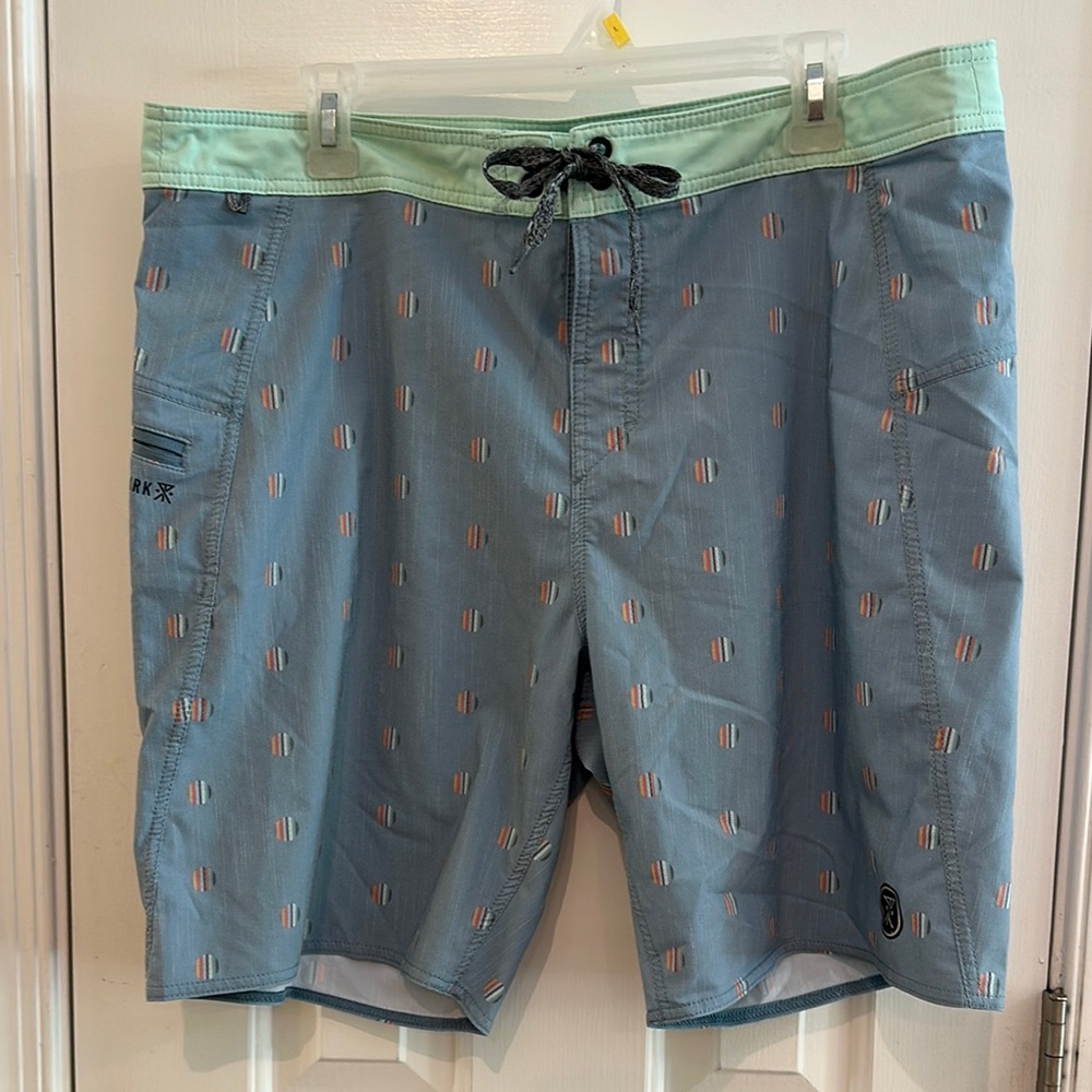 Roark Blue and Green Board Shorts Quick-Drying Swimwear